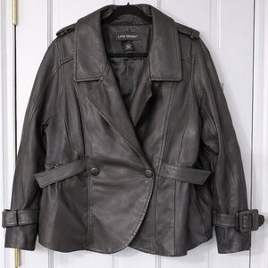 Lane Bryant Women's Black Leather Jacket